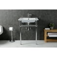 thumbnail image 4 of Kingston Brass KVBH252271 Templeton 25" Ceramic Console Sink with Brass Legs (1-Hole), White/Polished Chrome, 4 of 8