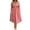 Pink, variant on Women's Floral Dress, A Line V Neck Short Sleeve Midi Dress, Twist Front Ruched Waist Flowy Dress with Pockets for Summer Brunch Daily Wear Navy M