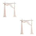 thumbnail image 4 of Ruiboury Wedding Arch Drapes Add Romantic Atmosphere With Wide Application Wedding Arch Draping Fabric Polyester Wedding Valance shell pink 2Set, 4 of 6