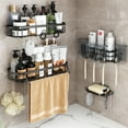 thumbnail image 4 of Wisdom Star 4-Piece Bathroom Storage Rack, Above Toilet Storage, Black, 4 of 7