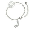 thumbnail image 2 of Delight Jewelry Buddha Hand (Charity & Compassion) Silver-tone Flower Link Chain Bracelet, 6.75"+2" Extender, 2 of 4
