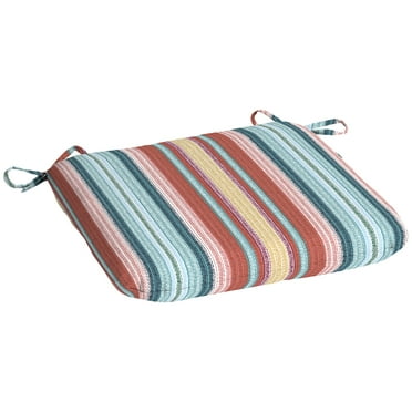 Mainstays 15.5"D x 17"W Multi Stripe Rectangle Outdoor Seat Pad (1 Pack)