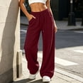thumbnail image 6 of SYwaren Wide Leg Sweatpants for Women Casual Loose Fall Drawstring Comfortable Solid Elastic Waist Pocket Full Length Pants, 6 of 9