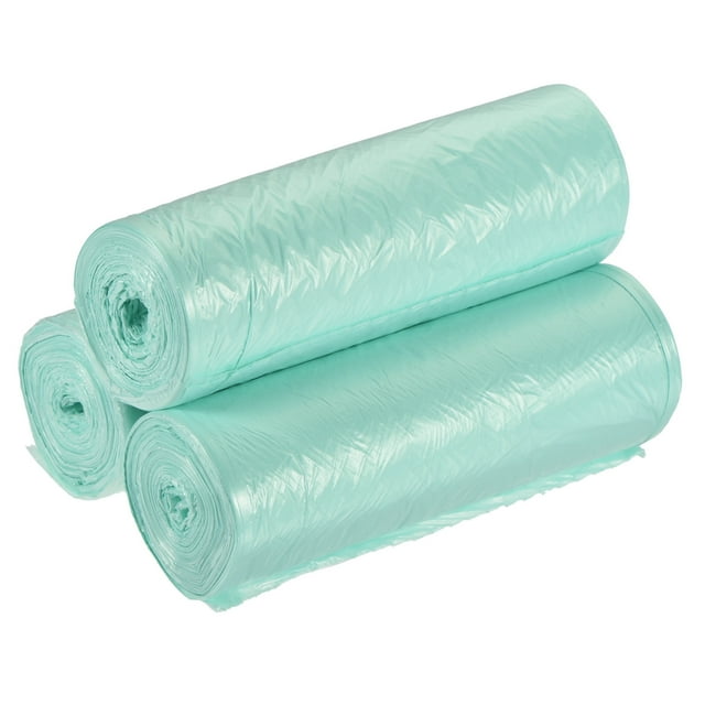 Unique Bargains 2-4 Gallon Small Trash Bags Garbage Waste Basket Liners Light Blue, 60 Counts / 3 Rolls