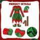 thumbnail image 5 of Vestido de de Navidad para Niñas con Disfraz Navideño Conjunto de Ropa de Fiesta Medias a Rayas y Gorro Material Poliéster Adecuado para 915 cm, 5 of 6
