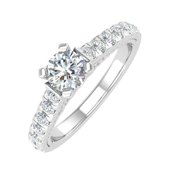 1 Carat Diamond Engagement Ring in 14K White Gold (Ring Size 5.75)