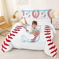 thumbnail image 3 of Manfei Personalized Initial S Full Size Comforter Sets 3-Piece,Baseball Sport Bedding Sets, 3 of 6