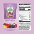 thumbnail image 3 of Lovely Candy Co. Organic Lollipops, Individually Wrapped, 4.2oz (6-Pack) | Vegan, Gluten-Free, Non-GMO, NO Artificial Colors or Flavors | Mango, Strawberry, Grape & Pomegranate, 3 of 4