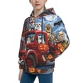thumbnail image 2 of Kdxio Halloween Pets Pumpkins Pattern Boys Athletic Unisex Boys Girls Hoodie with Pocket Sweatshirts-X-Large, 2 of 6