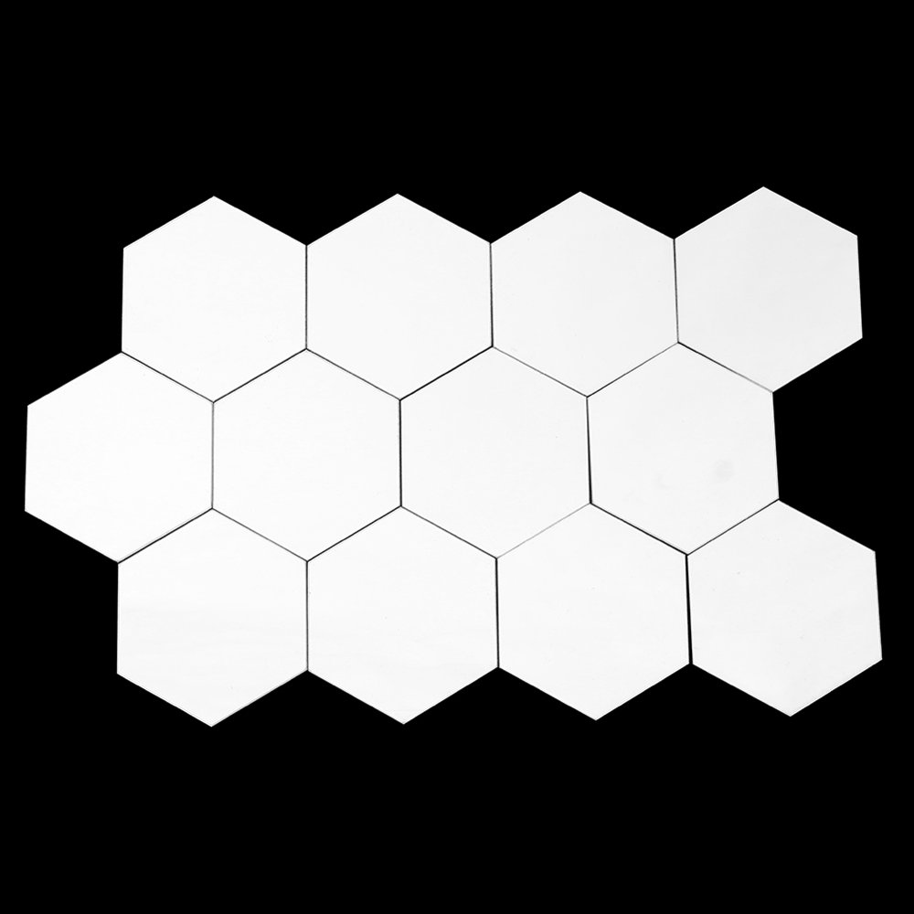 VGEBY 12pcs 9 cm Adhesive Mirror Wall Stickers Hexagon Mirror Sheet for