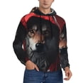 thumbnail image 2 of Naloa Mysterious Hooded Wolf Men's Casual Hooded Collar Drawstring Hoodies Pullover Sweatshirts Casual Long Sleeve Shirts-3X-Large, 2 of 7