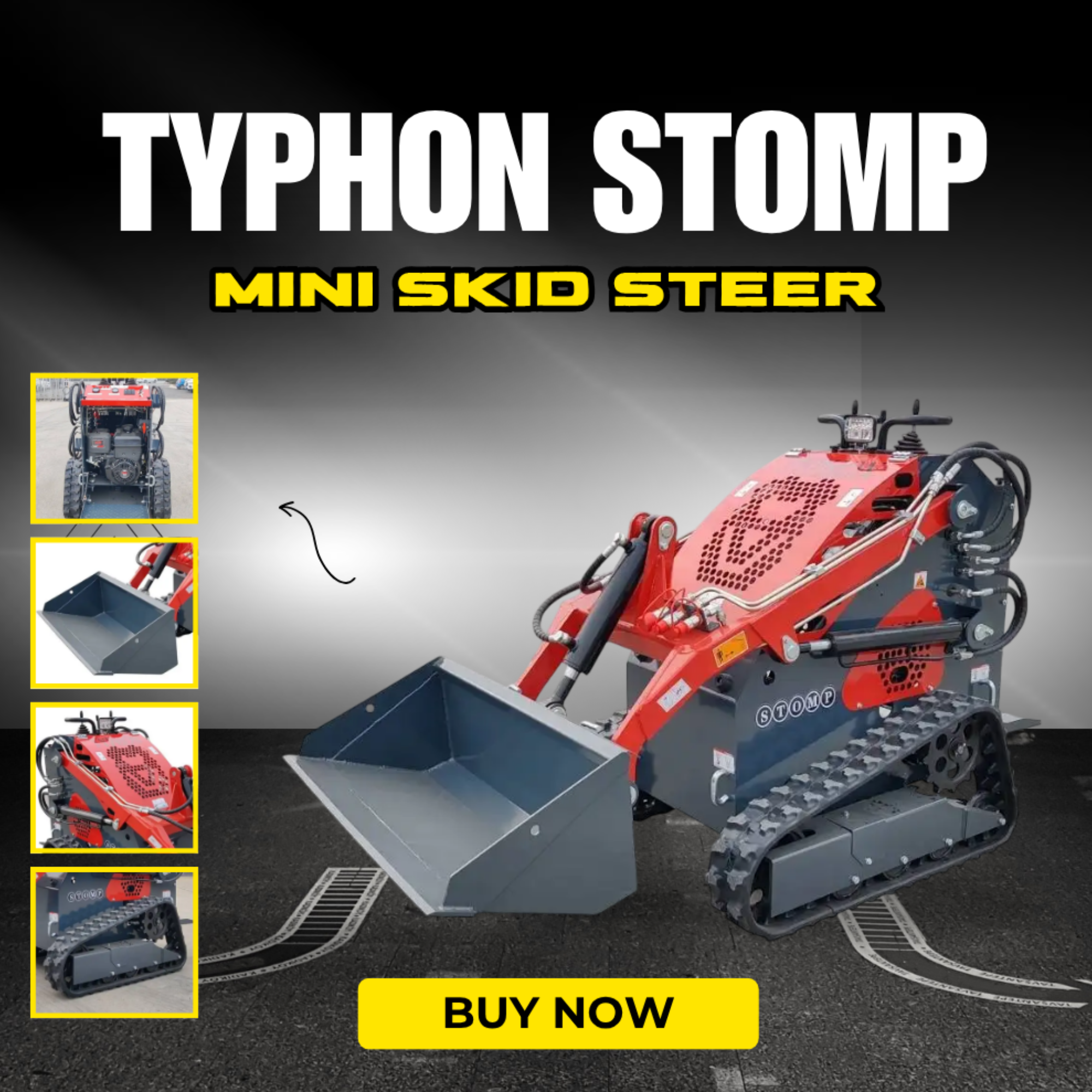 TYPHON STOMP 1,760 lbs Mini Skid Steer Loader with 13.5hp Gas Engine