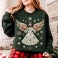 thumbnail image 5 of Women’s Christmas Angel Sweatshirt – Sparkly Holiday Angel Graphic Pullover, 5 of 7
