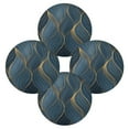 thumbnail image 2 of Round Placemats Set of 6 Heat Resistant Washable Kitchen Table Decorations 15.4in Blue-gold Lines, 2 of 7