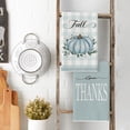 thumbnail image 4 of Sm:)e Give Thanks Eucalyptus Leaves Watercolor Blue Pumpkins Fall Kitchen Dish Towels Set of 4, 18 x 26 Inch, 4 of 6