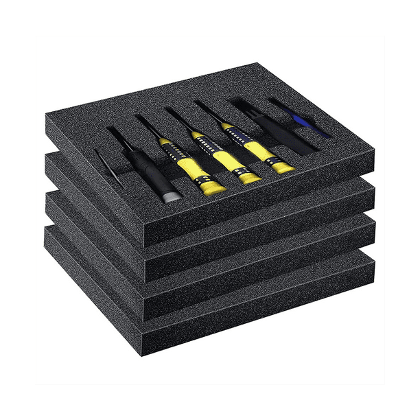 Foam Ninja Polyethylene Foam Sheet 12 X 12 X 3.5 Inch Thick 12 Pack Black  Charcoal Foam Inserts High Density Closed Cell PE Case Packaging 