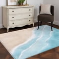 thumbnail image 3 of Summer Blue Beach Wave Area Rugs 3x5 ft Coastal Nautical Watercolor Gradient Ocean Washable Rug Non Slip Indoor Carpet Absorbent Floor Mat for Living Room Bedroom Dining Room, 3 of 9