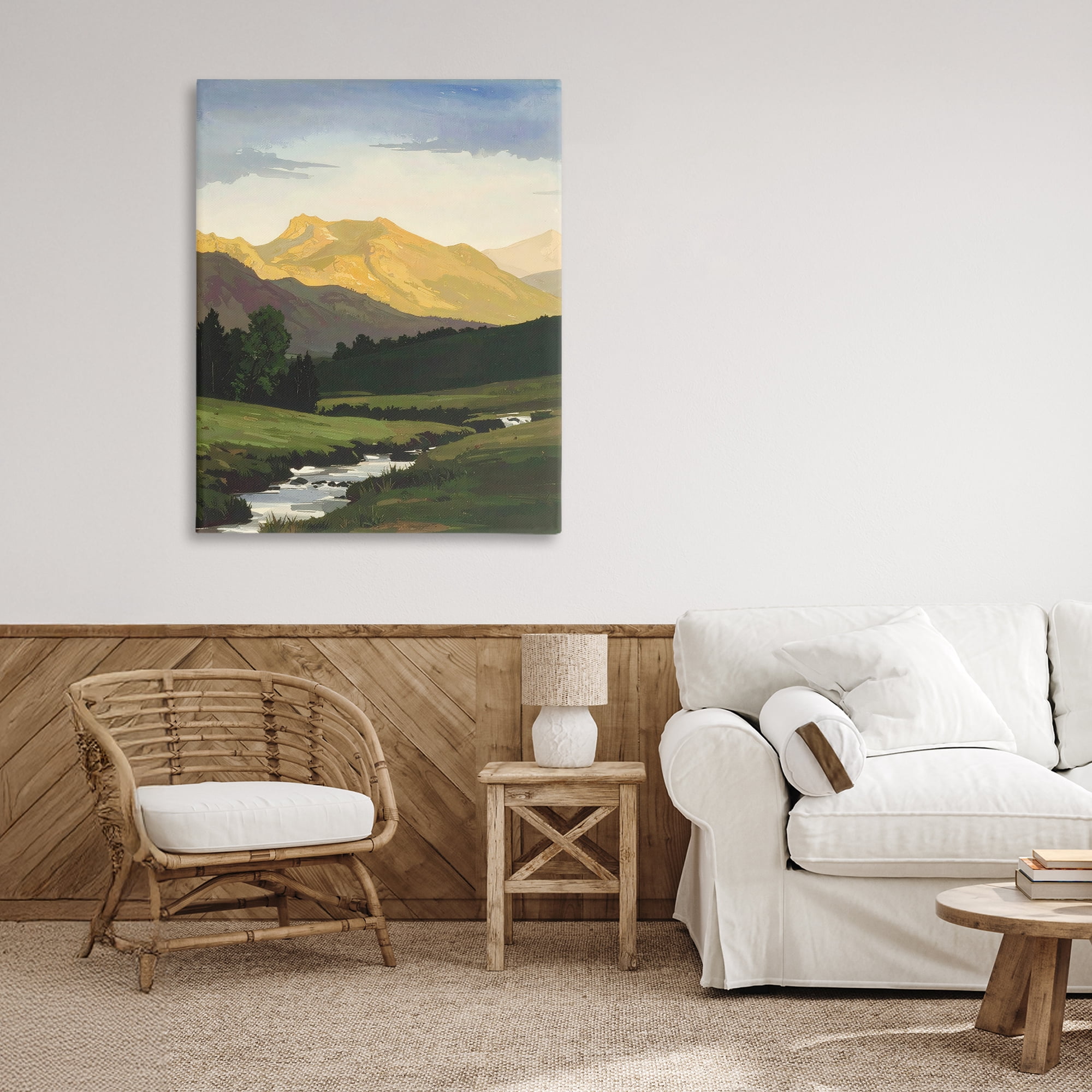 Stupell Industries Mountain Across The Valley Canvas Wall Art, design by Alonza Saunders