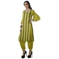 thumbnail image 3 of Moomaya Women's Printed Indian Ethnic Clothing Set-Printed Kurta w/ Pants, Designer Tunic Dress, 3 of 9