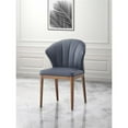 thumbnail image 5 of Pemberly Row 19" Leather/Wood Side Chair in Slate/Walnut (Set of 2), 5 of 7