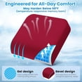 thumbnail image 5 of Wheelchair Seat Cushion for Pressure Relief, Cooling Gel Memory Foam Chair Cushion with Slope-Edge Design, Coccyx Support for Tailbone Pain, Non-Slip, for Wheelchairs, Office Chairs & Car Seats, Red, 5 of 11