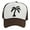 White/Brown, variant on Men's Palm Tree Cap Snapback Trucker Hat, White/Purple