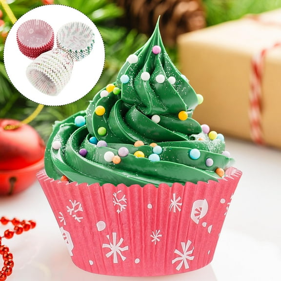 Masteelf  300 Pcs Snowflake Cupcake Liners Paper Christmas Muffin Cups