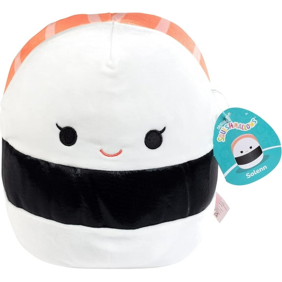 Squishmallows Original 10-Inch Solenn The Salmon Sushi - Official Jazwares Plush - Collectible Soft & Squishy Sushi Stuffed Animal Toy - Add to Your Squad - Gift for Kids, Girls & Boys