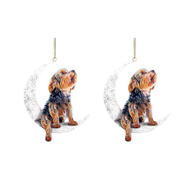 Xihbxyly Cosas Por Menos de 5 Dolares Adorno de Navidad y Diseño de Perro En Forma de Siéntate En Hermoso Artefacto de Hierro para Amantes de Los Perros, 2 Piezas