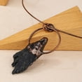 thumbnail image 5 of Vintage Natural Crystal Pendant Stone Triangle Clear Quartz Sun God Retro Chakra, 5 of 9