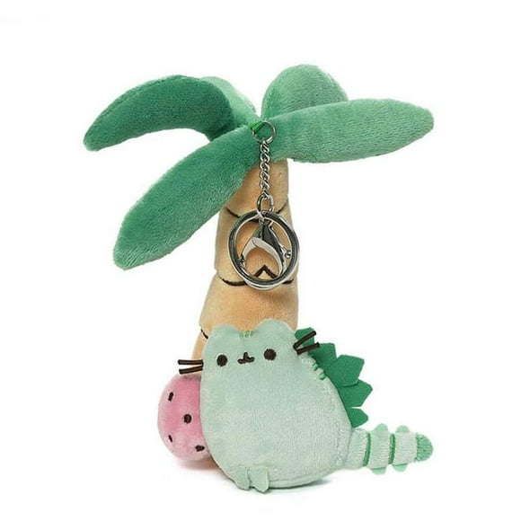 GUND Super Deluxe Pusheenosaurus Clip Plush Keychain, 6.5-Inch, Green Dinosaur with Spiked Tail, Lobster Clasp, Surface-Washable, Perfect Gift for Pusheen and Dinosaur Fans