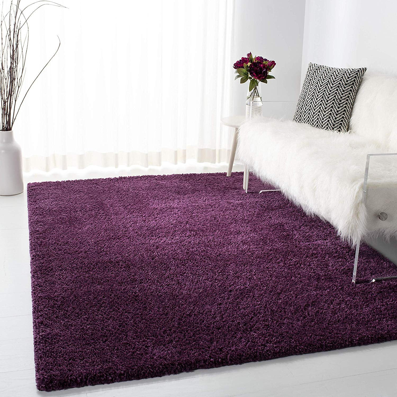 Safavieh August Shag AUG900W Modern Contemporary Plush Area Rug, 8' x