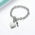 thumbnail image 2 of Cremation Jewelry Angel Wing Heart Urn Bracelet for Ashes for Women With Birthstone Heart Link Bracelet Keepsake Memorial Pendant for Family/mom/sister/grandparents, 2 of 6