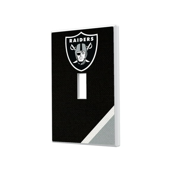 Las Vegas Raiders Diagonal Stripe Single Toggle Light Switch Plate