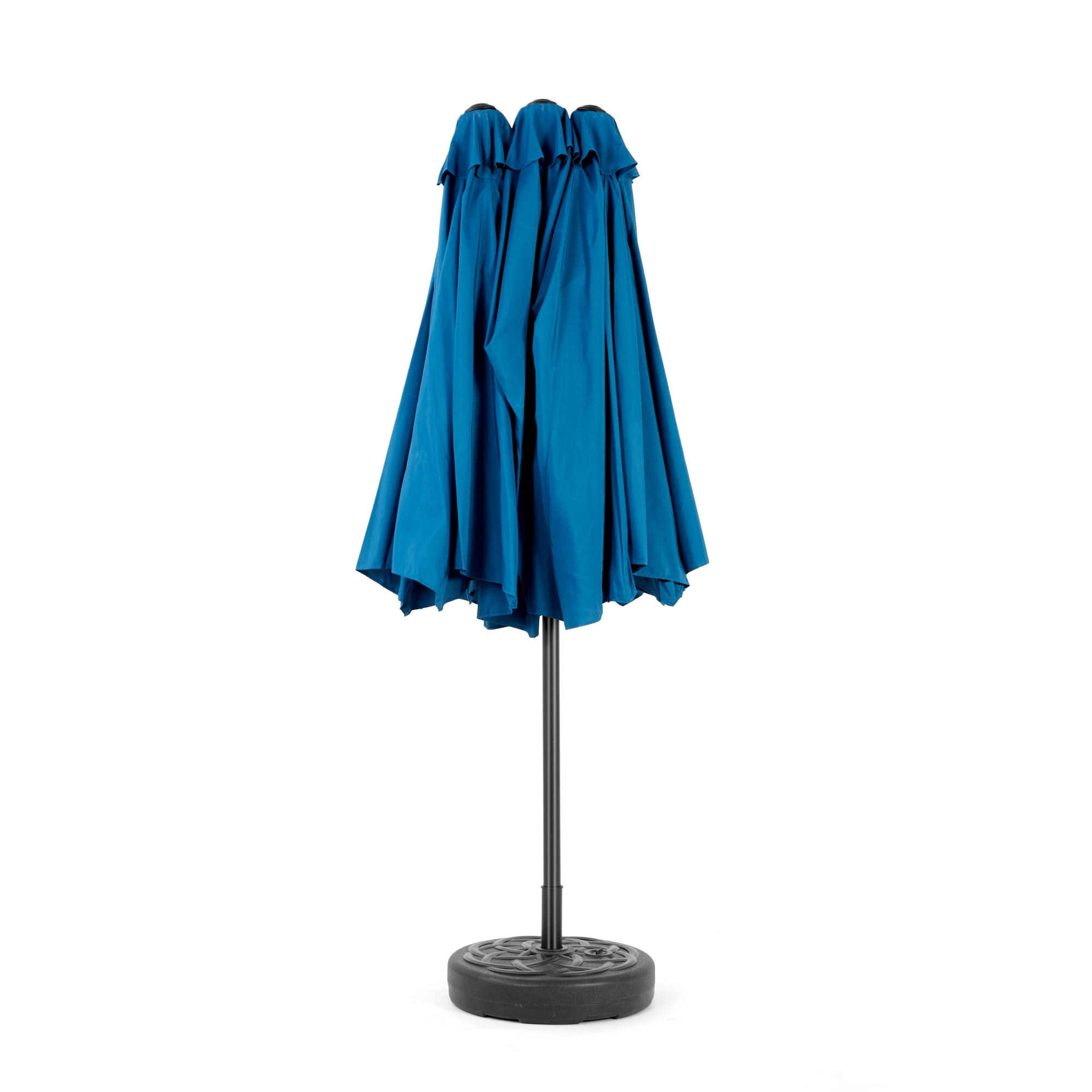 Leumius Large Patio Umbrella,Outdoor Double-Sided Rectangle Big Market Umbrella with Crank Stand,Outside Umbrellas for Poolside Lawn Backyard,Dark Blue(No Base)