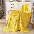 thumbnail image 1 of Cotton Knit blanket-130x150,Yellow, 1 of 8