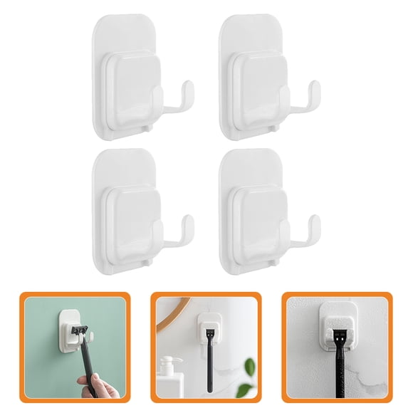COMPUKAS 4Ud Soporte Adhesivo Para Rastrillo Ideal Para Ducha Y Instalación Rápida