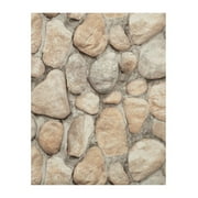 York Wallcoverings RN1064 Modern Rustic River Rock Wallpaper Slate Gray/Desert Brown/Cream/Black/Off-White