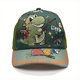 thumbnail image 5 of Cartoon Dinosaur & Letter Graphic Cute Baseball Cap For Toddler Kids Outdoor Traveling, 5 of 5