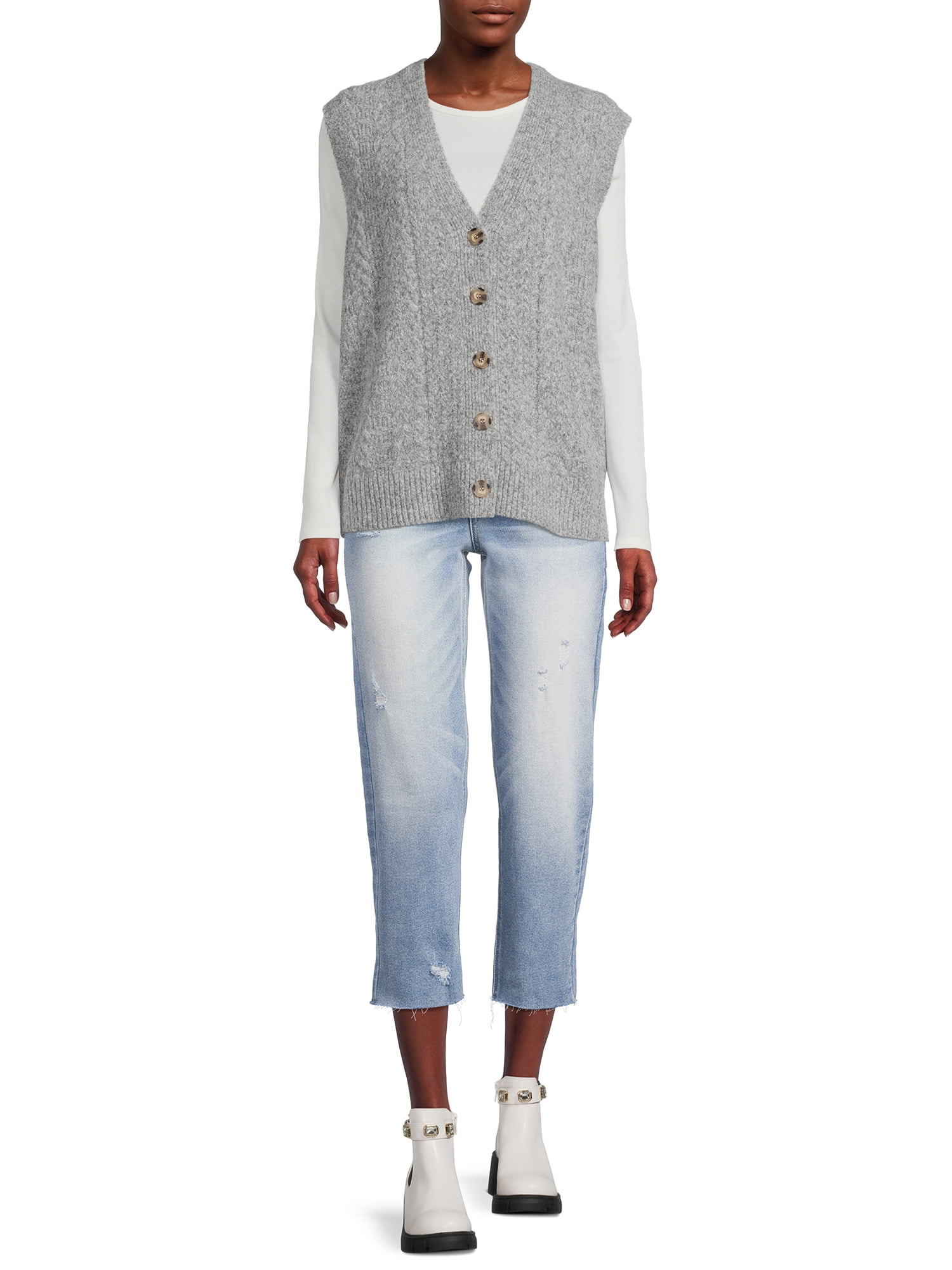 Dreamers by Debut Women's Cable Knit Sweater Vest
