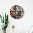 thumbnail image 4 of 10 Inch Wall Clock Battery Operated Silent Clock Decorative for Office, Kitchen, Outdoor, Living Room，Vintage Rainbow Wooden Dark Amazing, 4 of 4