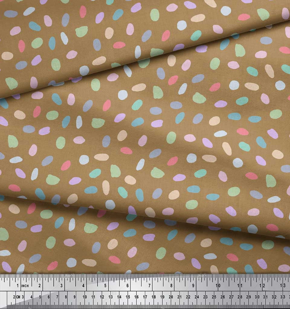 Soimoi Brown Velvet Fabric Brush Stroke Abstract Printed Craft Fabric by the Yard 58 Inch Wide