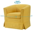 thumbnail image 5 of Tucker Yellow Woven Fabric Swivel Barrel Chair with Skirted Bottom, 5 of 5