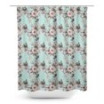 thumbnail image 1 of S4Sassy Green Floral & Kingfisher Bird Decorative Waterproof Printed Shower Curtain Roller Hooks Drapes-60 x 84 Inch, 1 of 6