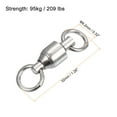 thumbnail image 2 of Ball Bearing Swivel, 10Pcs 209lb Carbon Steel Rolling Fishing Tackle, Silver, 2 of 6