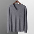 thumbnail image 7 of Wutalume Men's Fashion V-Neck Casual Knit Lightweight Dress Sweater Long Sleeve Slim Fit for Fall and Winter Pullover Style,Gray L, 7 of 7