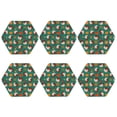 thumbnail image 2 of Pofeuu Turkey And Thanksgiving1 Print Leather Coasters Set of 6, Round Cups Mugs Mat Pad for Home Kitchen Heat Resistant Drink Coasters,Hexagon, 2 of 7