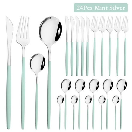 

UMMH Luxury Mirror Gold Dinnerware Cutlery Set Stainless Steel Tableware Set Home Steak Knife Fork Spoon Flatware Silverware