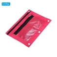 thumbnail image 3 of Unique Bargains Pencil Pouch for 3 Rings Binder, 4 Pack Oxford Cloth Mesh Zipper Binder Pouch Pencil Case Rose Red, 3 of 7