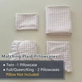 thumbnail image 3 of Pink Gingham Twin Sheet Set, Soft Brushed Microfiber Pink Plaid Twin Bed Sheets, 3-Pieces Pink Checked Sheet Set with Deep Pocket, 3 of 7